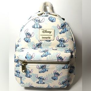 Loungefly Disney Stitch And Tropical Leaves Mini Backpack NWT